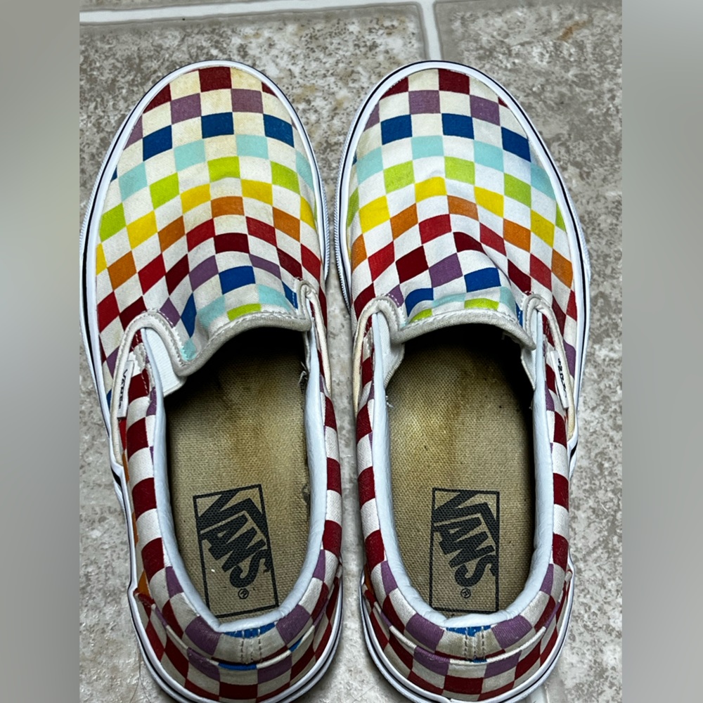 Classic Vans Slip-On Rainbow Checkerboard